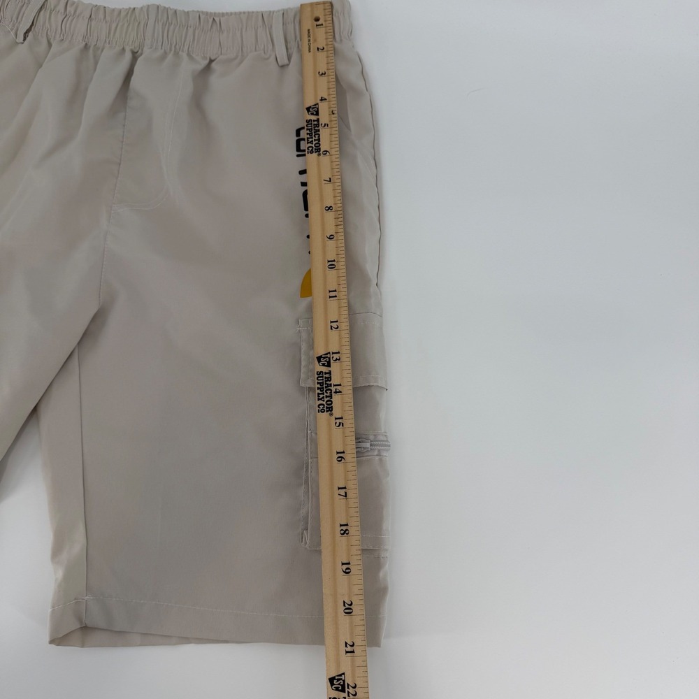 Carhartt Mens Cargo Shorts Tan Beige Elastic Waist Logo Polyester Size Large - Picture 5 of 10